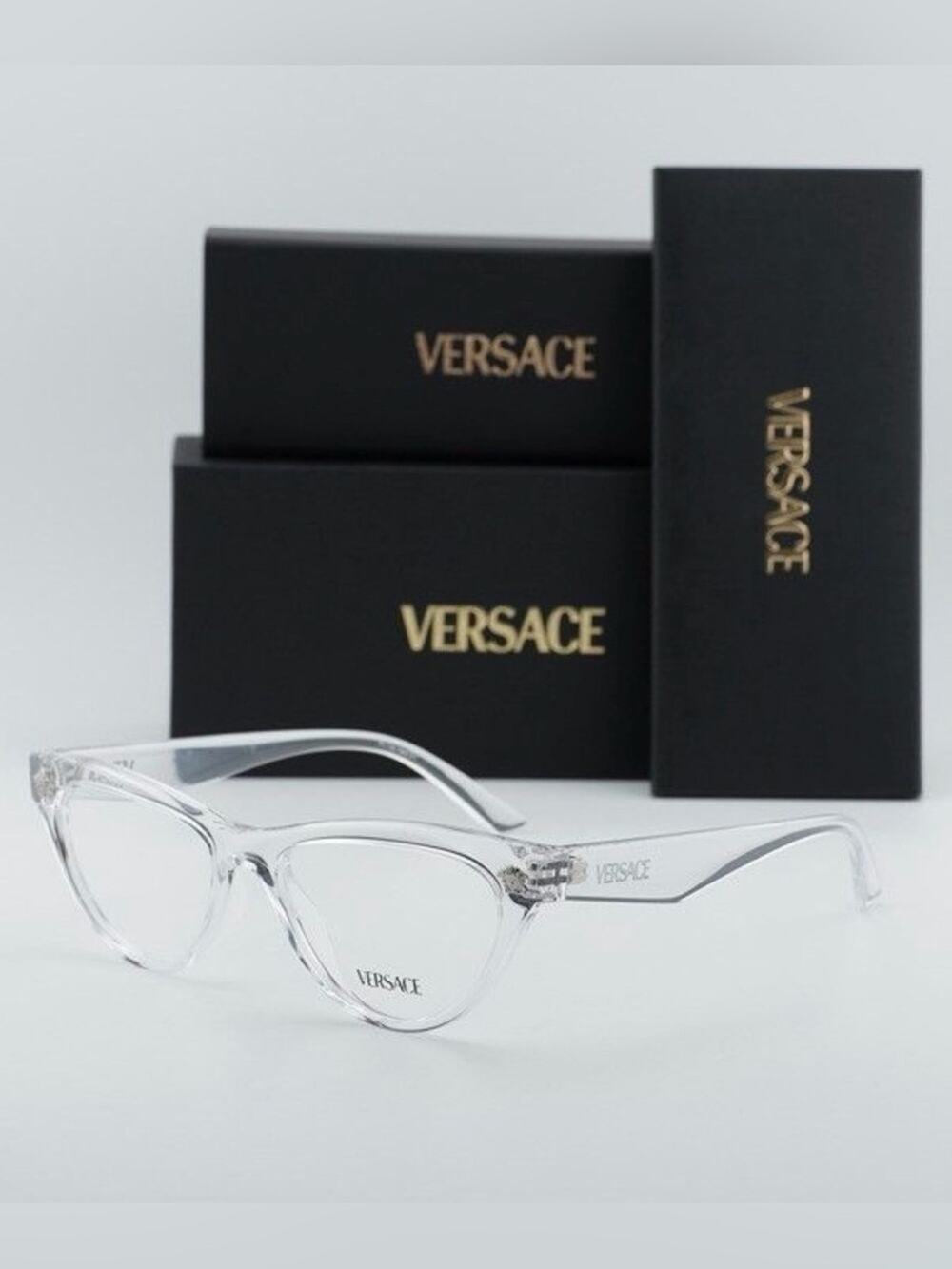 NEW!! Versace VE3364U 148 Clear Cat-Eye Women's Glasses Authentic